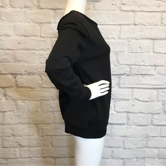 BLVCK Paris XS Skull Sweatshirt Women’s Black Hand Cropped Neckline Embroidered - Picture 7 of 9